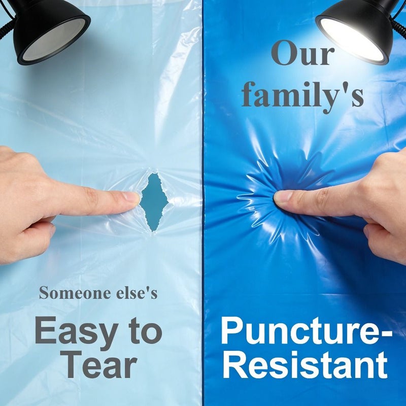 5 Roll Pack Blue Trash Bags Extra Large Thick Leakproof Odorproof Tear Resistant Kitchen Office Commercial - Image 5