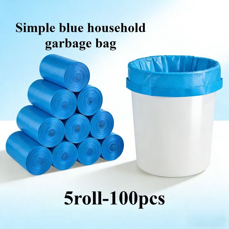 5 Roll Pack Blue Trash Bags Extra Large Thick Leakproof Odorproof Tear Resistant Kitchen Office Commercial - Image 2