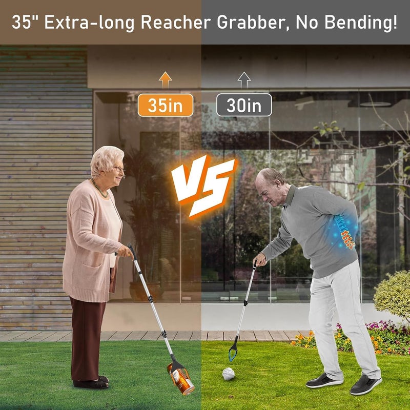 KOWVOWZ 36 Inch Grabber Reacher Tool, Foldable 360° Rotatable Grabber Tool with Magnetic Tip, Lightweight Pick up Grab Tool for Elderly & Disabled Reaching Assist Arm Extension - Image 4