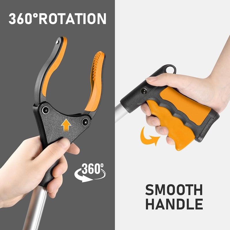 KOWVOWZ 36 Inch Grabber Reacher Tool, Foldable 360° Rotatable Grabber Tool with Magnetic Tip, Lightweight Pick up Grab Tool for Elderly & Disabled Reaching Assist Arm Extension - Image 3