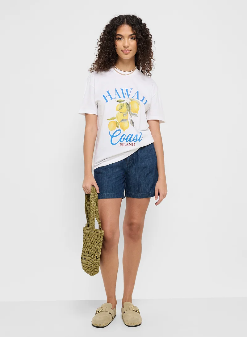 Ginger Crew Neck Lemonade Graphic T-Shirt