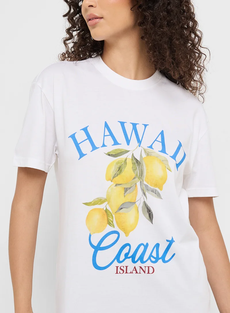 Ginger Crew Neck Lemonade Graphic T-Shirt