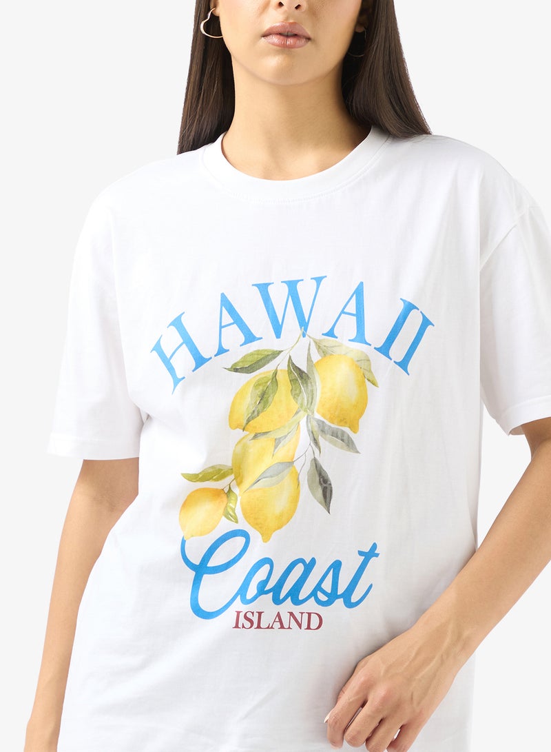 جينجر تيشيرت برسومات برقبة دائرية بنكهة الليموناضة - Image 3