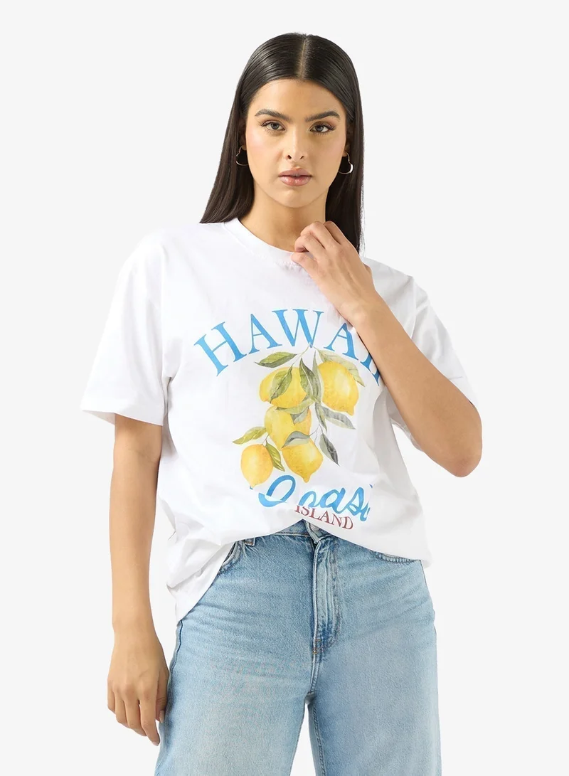 Ginger Crew Neck Lemonade Graphic T-Shirt