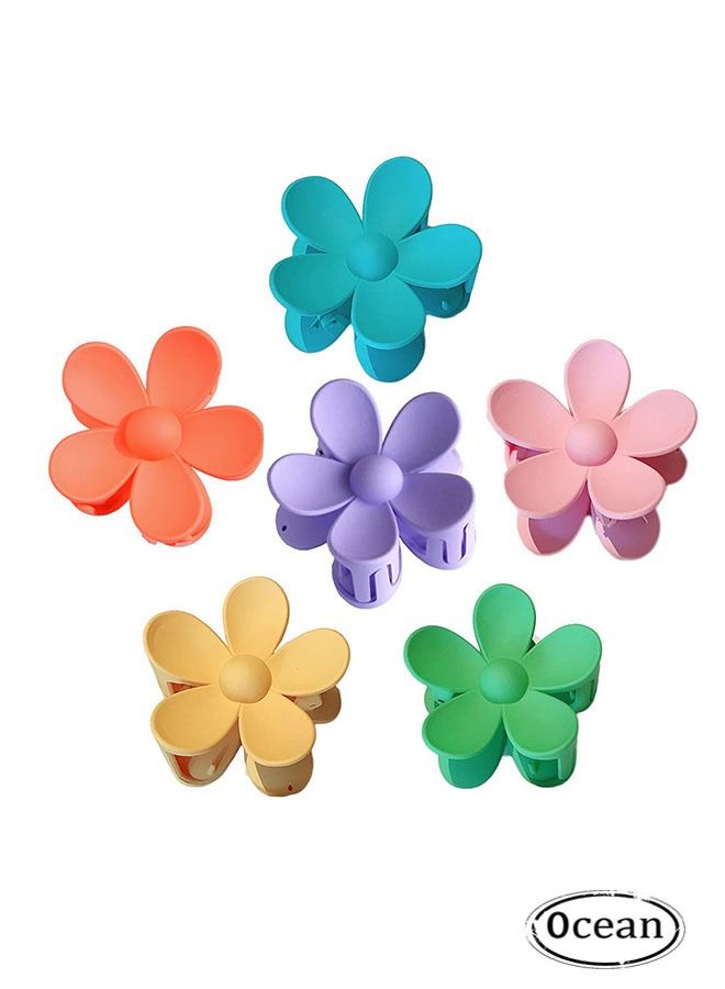 أوشن 6 قطعة غير زلق زهرة مخلب كليب ، غير زلق الفك كليب ، طازجة وحلوة ، ومناسبة للنساء والفتيات - Image 1