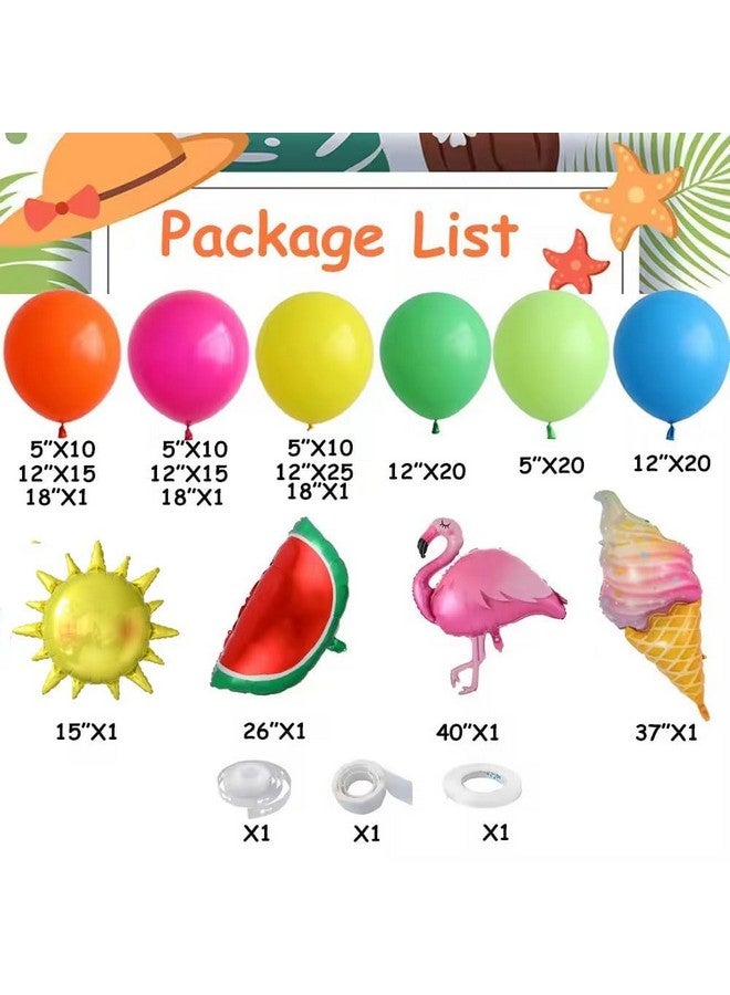 GIHOO Summer Party Decoration 144PCS Tropical Flamingo Balloons Garland Arch Kit,Watermelon,Ice Cream Flamingo Balloons for Beach Pool Hawaiian Luau Birthday Party Decorations - Image 2