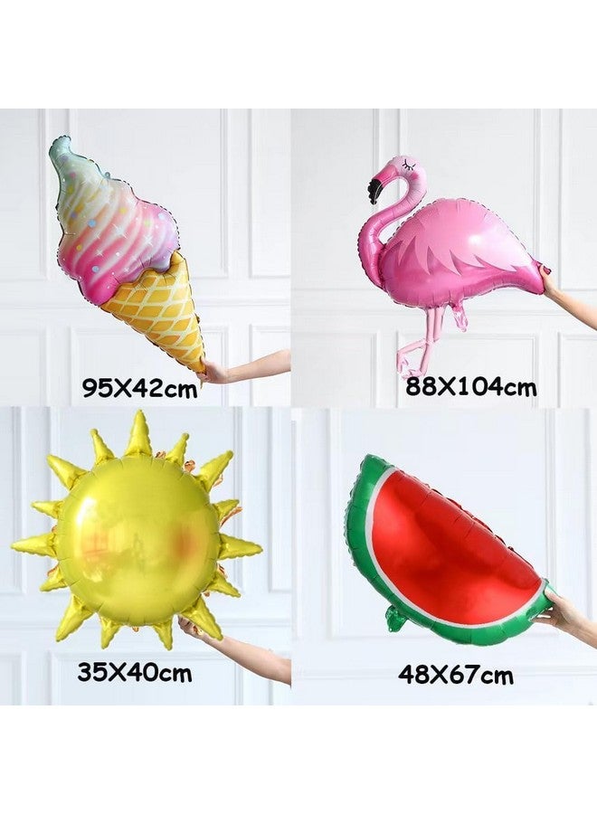 GIHOO Summer Party Decoration 144PCS Tropical Flamingo Balloons Garland Arch Kit,Watermelon,Ice Cream Flamingo Balloons for Beach Pool Hawaiian Luau Birthday Party Decorations - Image 3