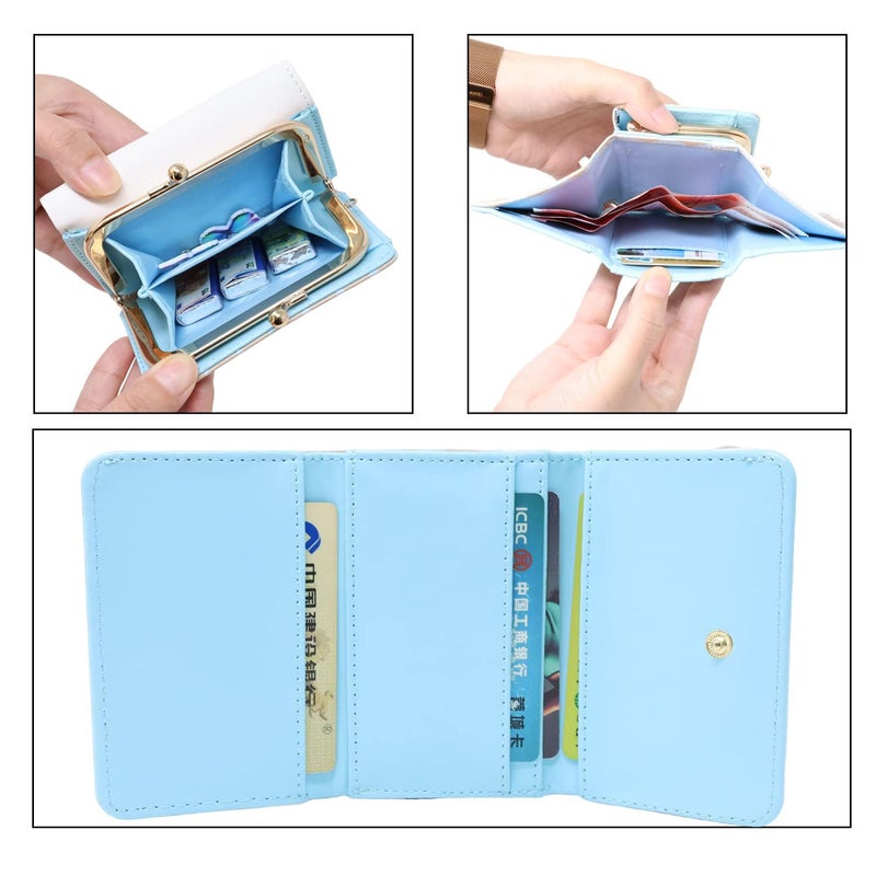 Honbay Fashion Cute Cartoon Wallet, Small Wallet, Women Ladies Short Wallet, PU Leather Tri-fold Wallet, Money Bag, Coin Cash Cards Pouch Purse, Kiss Lock Change Purse Clutch Purse - Image 4