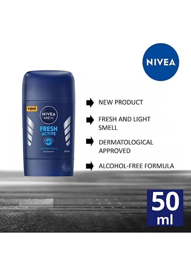 NIVEA MEN - Fresh Active Deodrant Stick 50ml - Image 1