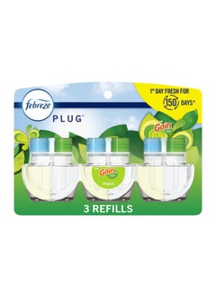 febreze Plug In Air Fresheners Gain Original Scent Odor Eliminator For Strong Odors Scented Oil Refill 3 Count  - Image 1