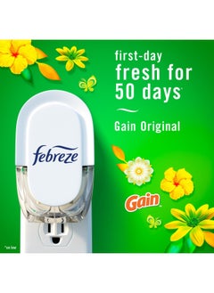 febreze Plug In Air Fresheners Gain Original Scent Odor Eliminator For Strong Odors Scented Oil Refill 3 Count  - Image 3