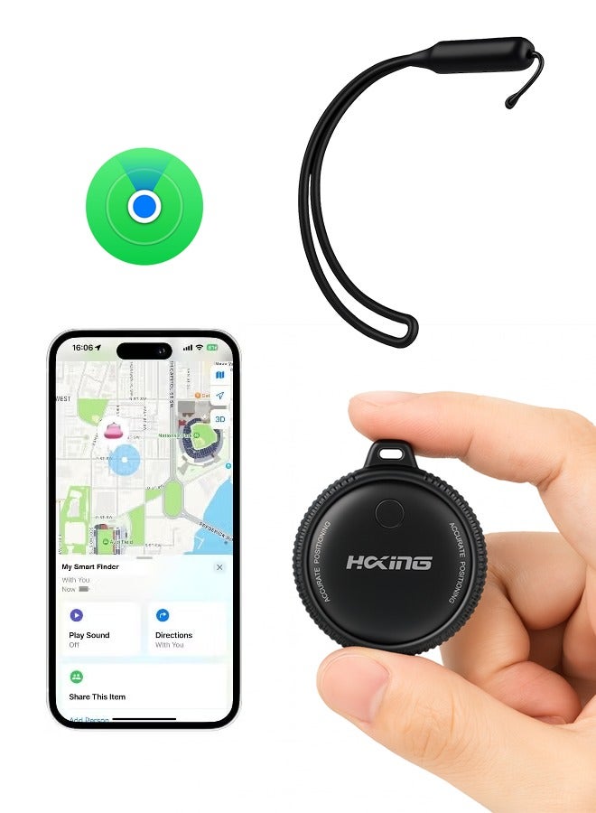 Smart Mini Tracker for Apple Find My (iOS Only), Key & Item Finder Locator for Wallet, Luggage, Bicycle, IPX6 Waterproof – Black (1 Pack) - Image 1