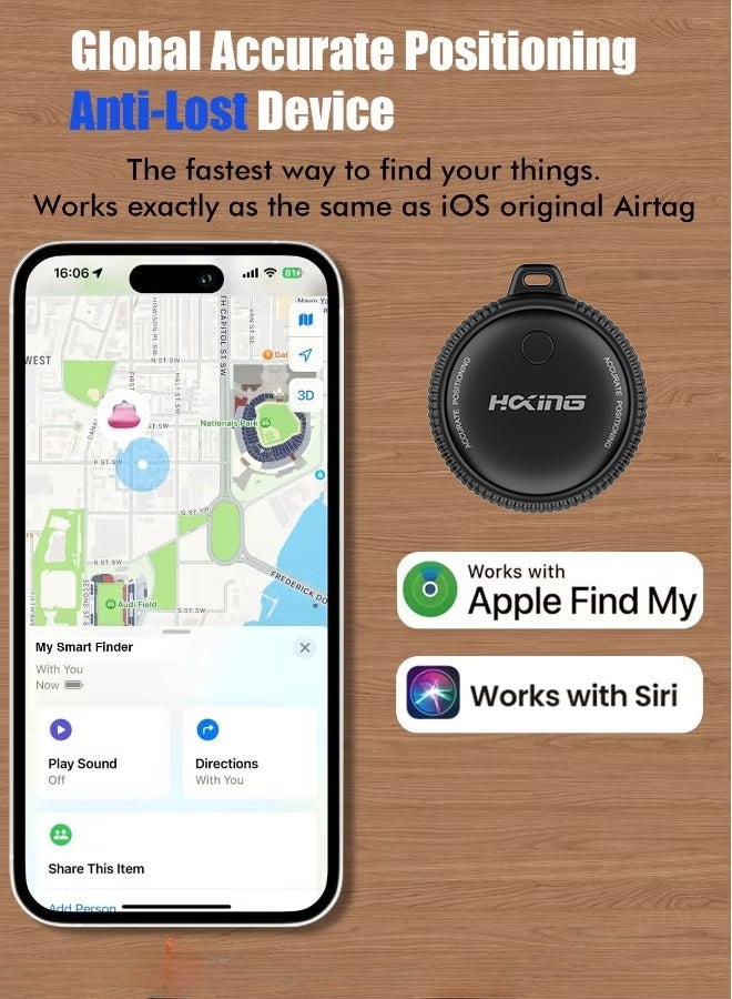 Smart Mini Tracker for Apple Find My (iOS Only), Key & Item Finder Locator for Wallet, Luggage, Bicycle, IPX6 Waterproof – Black (1 Pack) - Image 3