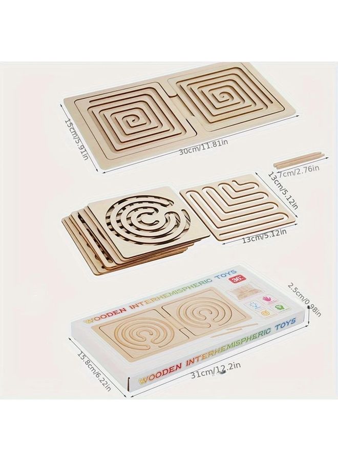 Wooden Maze Puzzle Set 10pcs Brain Development Toy Coordination Enhancer Educational Game For Ages 3 Plus - Image 2