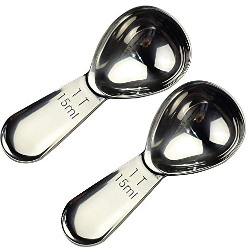 CoaGu 2-Pack Mini Coffee Scoops 15ml - Short Handle Stainless Steel Spoons for Coffee, Baking & Supplements, Non-Slip Grip | Fits Espresso Bags & Spice Containers - Image 1