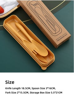 Teuuea 8 Colors Reusable Portable Wheat Straw Cutlery, Travel Utensils Flatware Sets with Case Storage Box, Spoon Knife Fork Tableware Sets, for Lunch Boxes Kids Adult Picnic Camping Outdoor Home Office  - Image 5