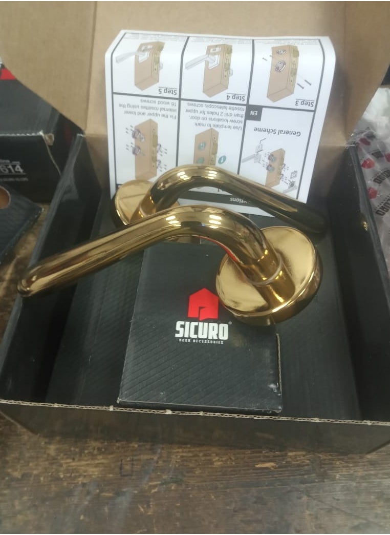 High quality Italian door handle set, golden color that does not fade 