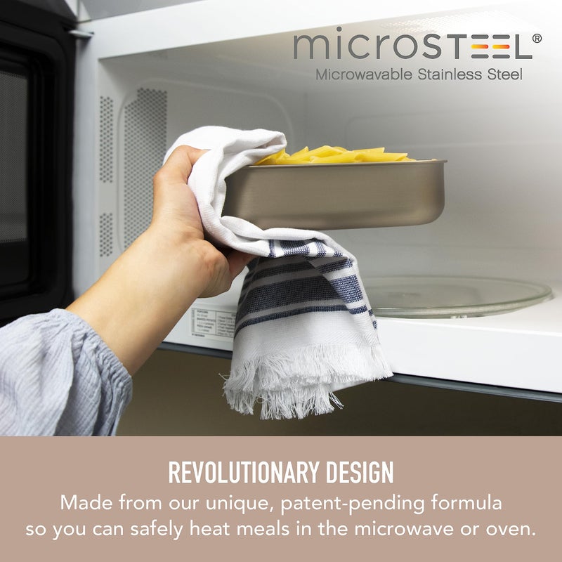 Bentgo® MicroSteel® Leak-Proof Lunch Box - Microwave-Safe, Oven-Safe, Bento-Style Container with Removable Divider, Airtight Lid, Sustainable Design, Odor & Stain Resistant (Gold) - Image 2