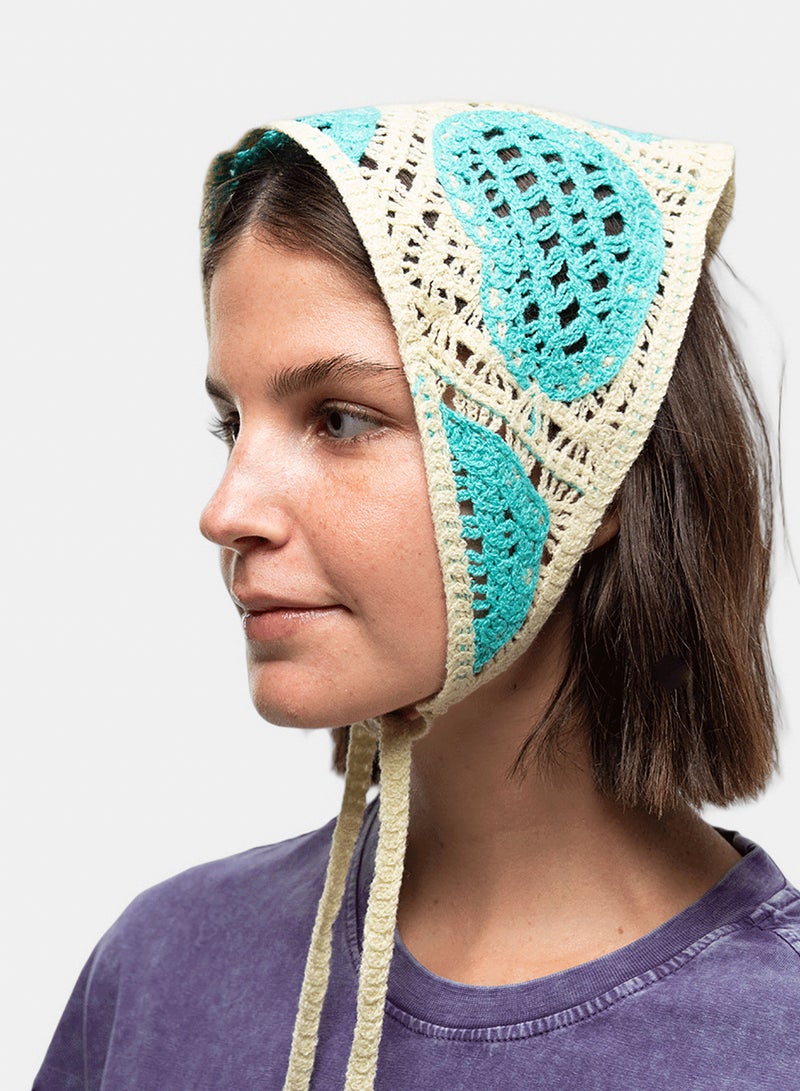 Blue Checks Crochet Bandana