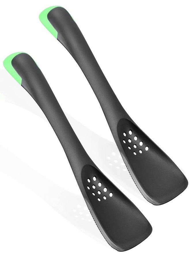 Worldity 5-In-1 Nylon Slotted Spoon Spatula Turner Slicer Solid Spoon, Nonstick Multipurpose Kitchen Tool Included Cutter, Turner, Colander, Soup Spoon, Spatula for Kitchen Serving Supplies(Green) - Image 1