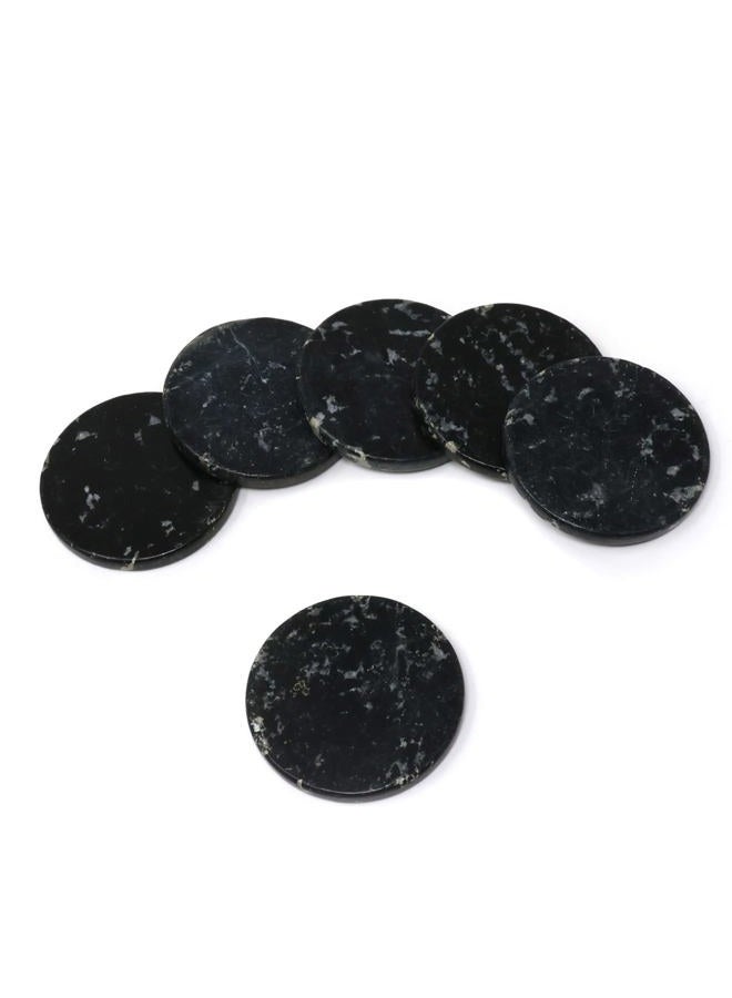 HONBAY 6PCS Round Jade Stone Fake Eye Lash Bases Stands Holders for Eyelash Extension (Black) - Image 1