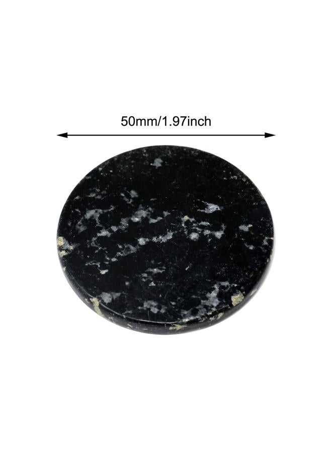 HONBAY 6PCS Round Jade Stone Fake Eye Lash Bases Stands Holders for Eyelash Extension (Black) - Image 2