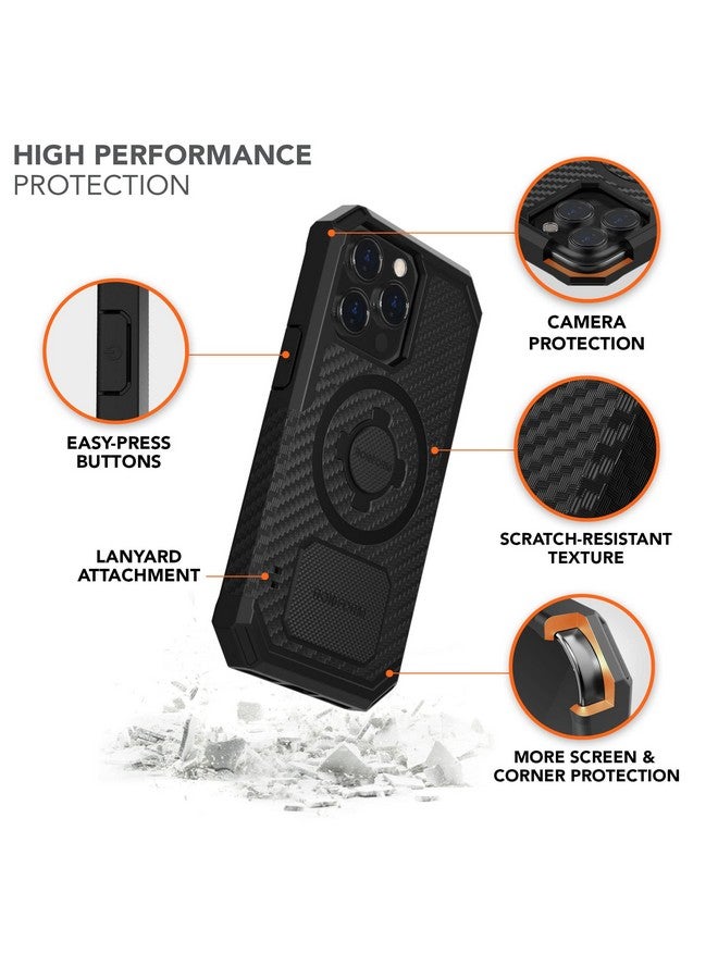 Rokform Rokform - iPhone 13 Pro Case, Rugged Series, Dual Magnet Plus MagSafe Compatible, Magnetic Protective Apple Gear, iPhone Cover with RokLock Twist Lock, Drop Tested Armor (Black)  - Image 4