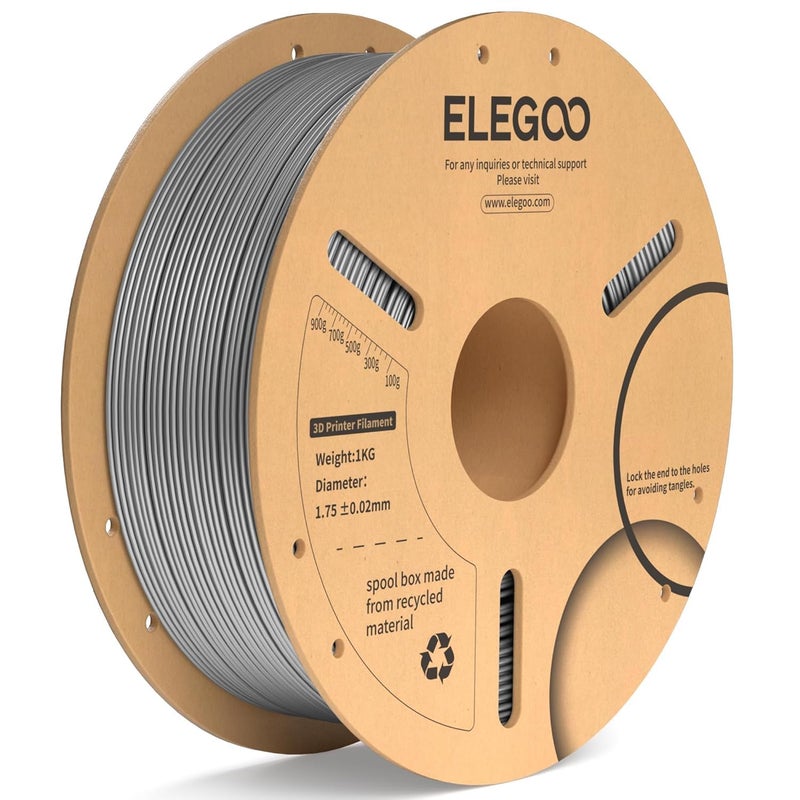 ELEGOO خيوط طباعة ثلاثية الأبعاد PLA + 1.75 مم 1 كجم (رمادي فضائي) - Image 1