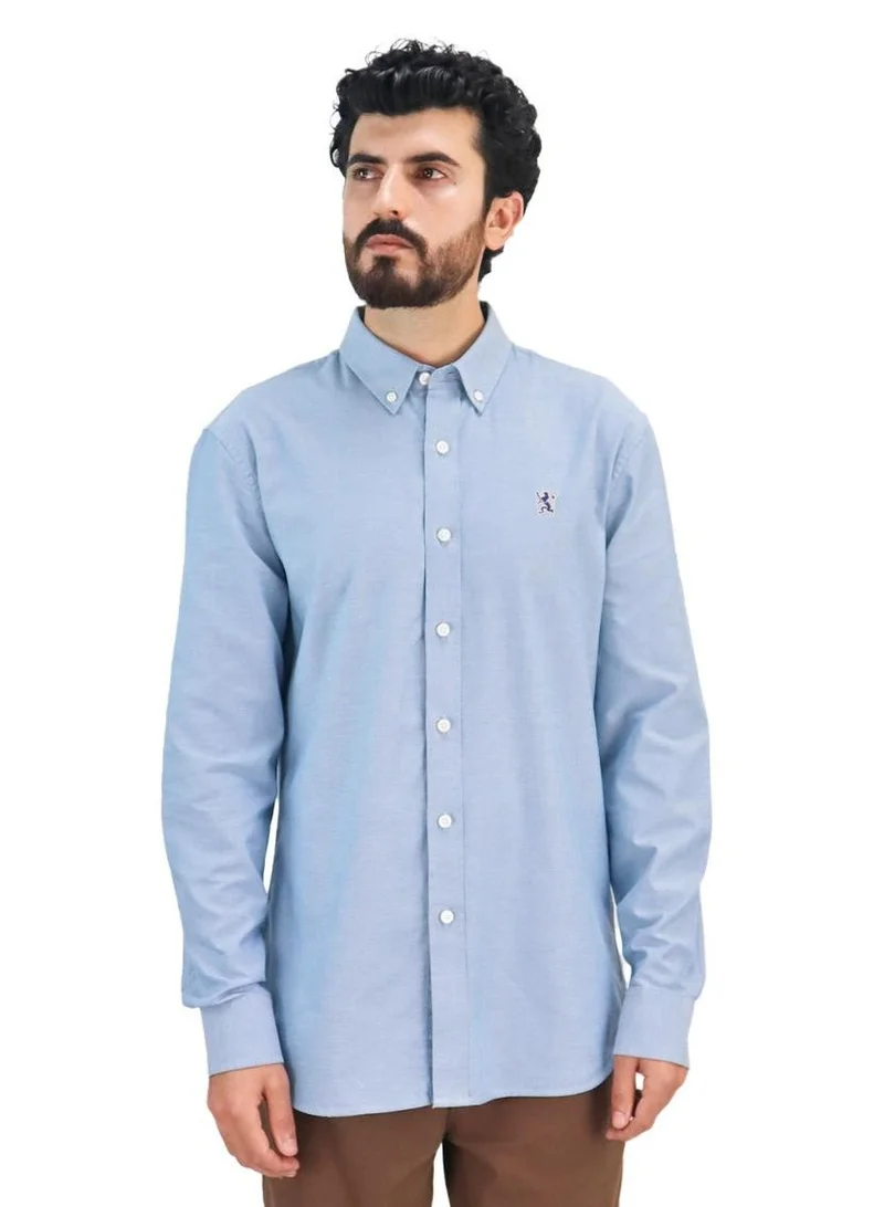 GIORDANO Men's Lion Oxford Shirt - Blue