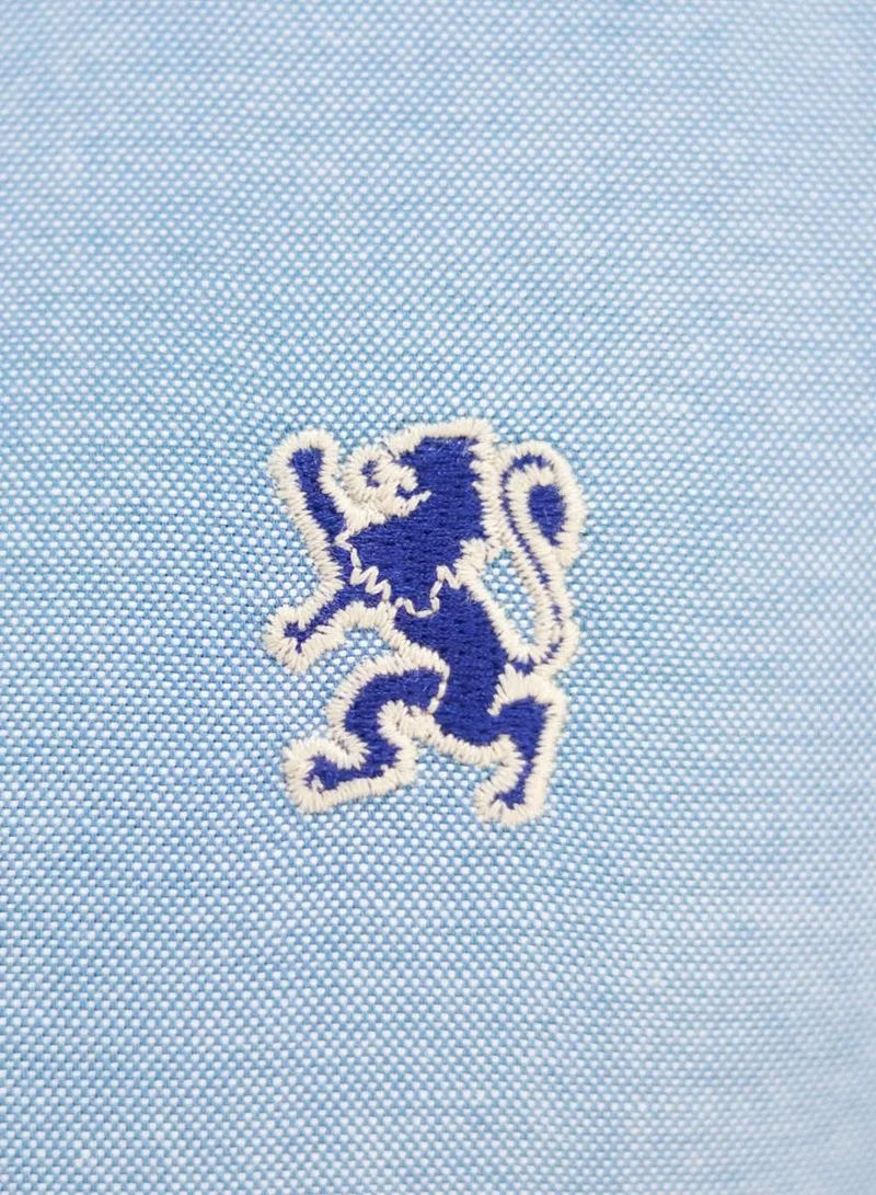 GIORDANO Men's Lion Oxford Shirt - Blue