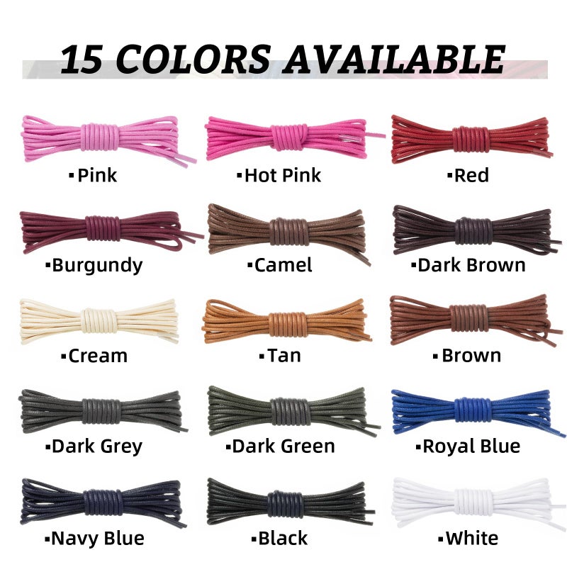 Handshop 3 Pairs Dress Shoe Laces for Men, Replacement Shoelaces for Dress Shoes, Waxed Round Shoe Strings for Womenâ€™s Oxford Shoes and Chukka(Black, 27.4") - Image 4
