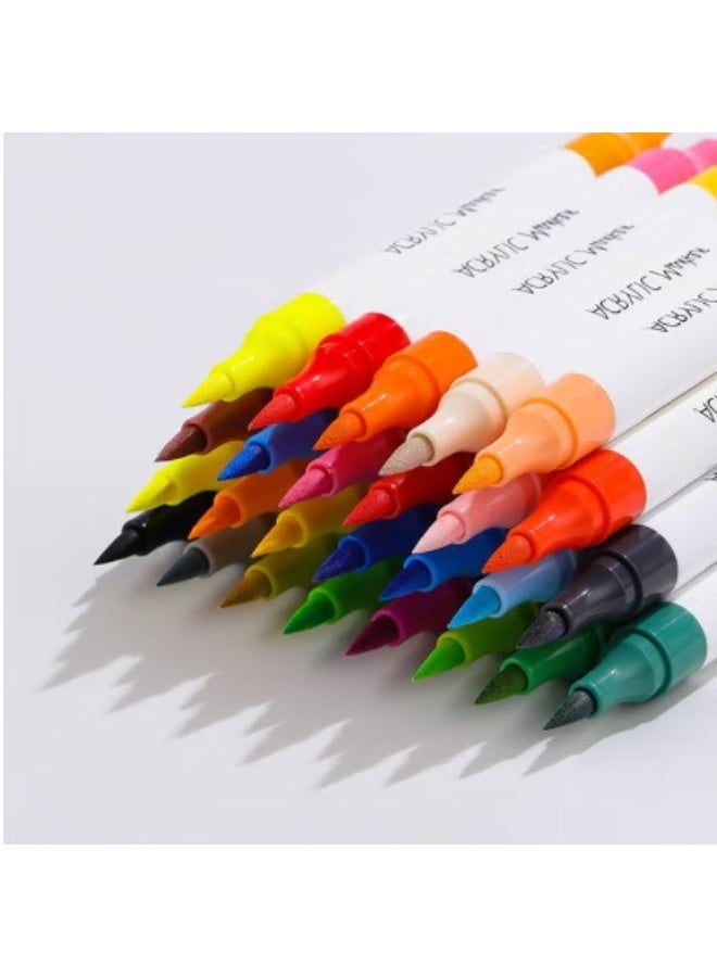 48 Colors Acrylic Paint Marker Set Double Ended Waterproof Art Pens for Canvas Wood Ceramic Rock Painting - Image 4