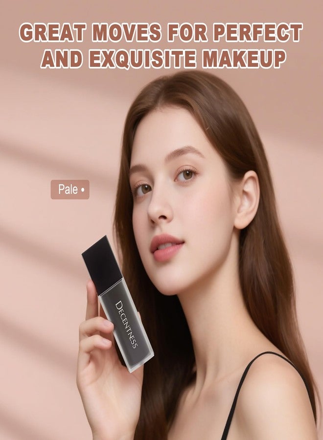 DECENTNESS Full coverage Foundation,Lightweight and Flawless Finish Foundation Makeup Matte Base for All Skin Types,Pale,1.0 fl.oz/30ml - Image 2