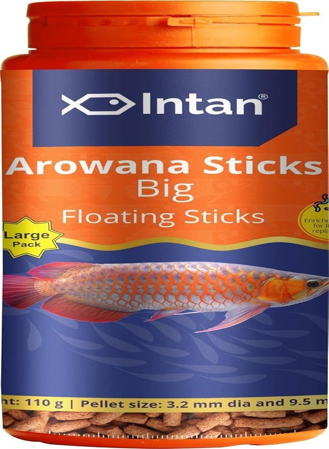 Intan Fisher Men Intan Aquatic Arowana Sticks Fish Food 110g | Big Floating Stick 3.2mm x 9.5mm Pellet | Arowana Floating Feed for All Life Stages | Ornamental Aquarium Fish Food | Large Stick Pack of 1 - Image 1
