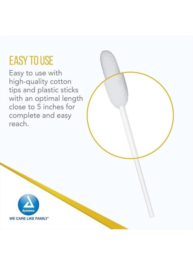 Dynarex - Lemon-Glycerin Swabsticks, Pleasant Tasting Cotton Swabs That Gently Soothes and Refreshes Dry Mouth, 3 Oral Swabsticks per Packet, 1 Box of 75 Lemon-Glycerin Swabsticks - Image 1