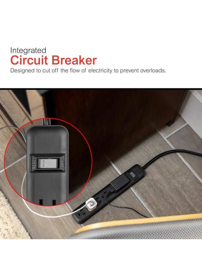 GE 6-Outlet General Purpose Power Strip, 6-Ft Cord, Black, 14088 - Image 5