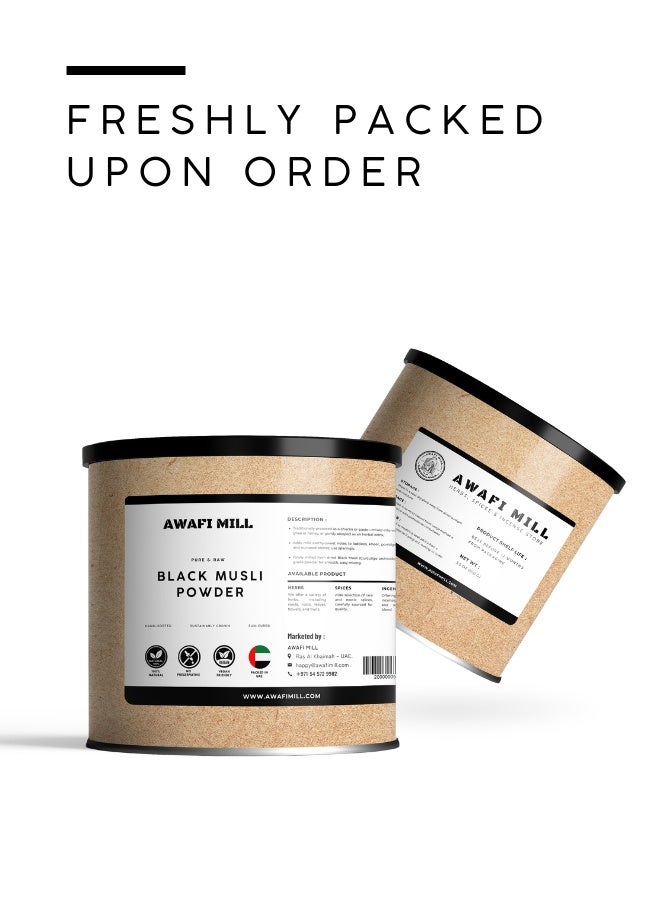 AWAFI MILL Black Musli Powder 100g (3.5 Oz) |(Kali Musli) – Curculigo orchioides | Ground Rhizome for Warm Milk, Herbal Tea & Smoothies | Mild Earthy Aroma - Image 5