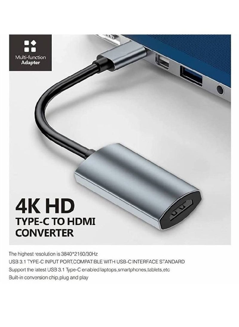 USB Type-C to HDMI 4K HD Converter Compact Travel-Friendly Design HDT-01