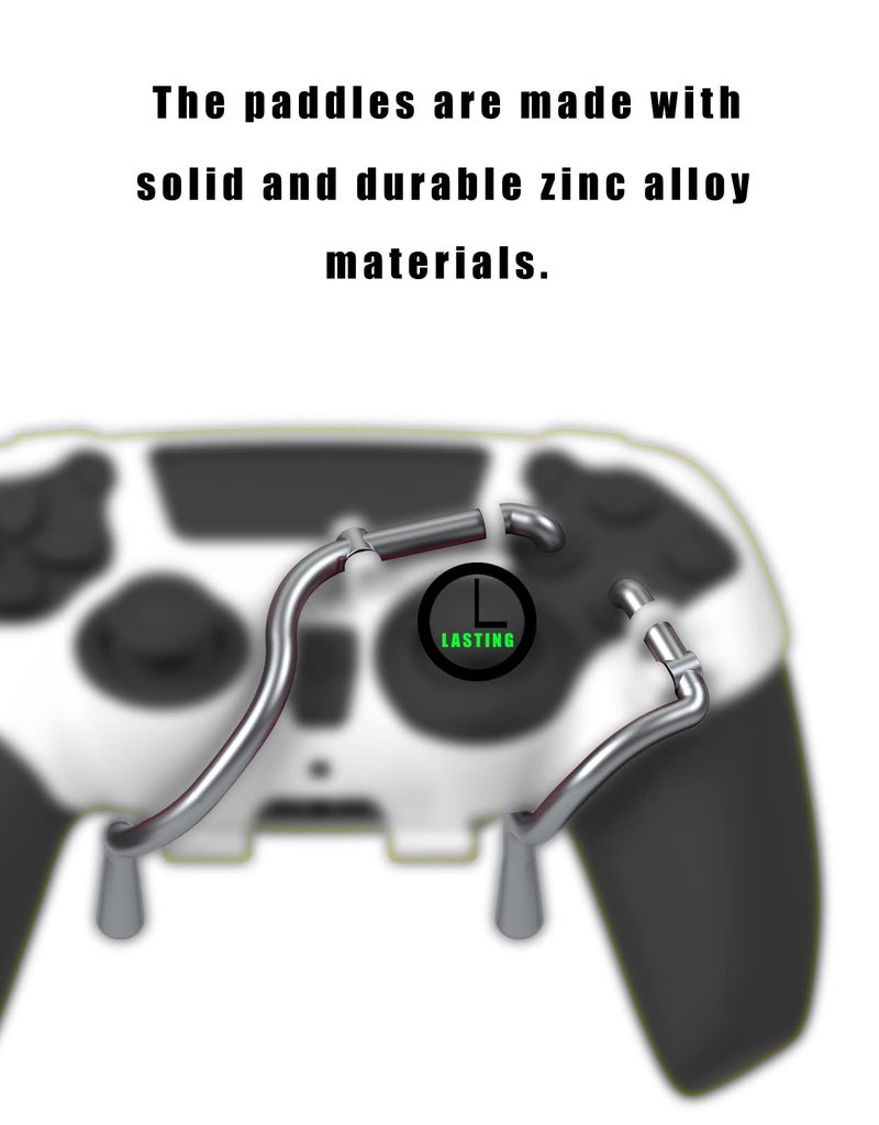 EXknight Leverback FPS Mechanical Paddles Attachment, Back Buttons Gaming Paddles for PS5 Controller (White) - Image 4
