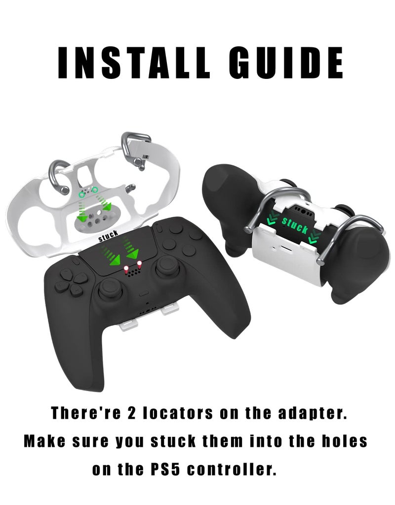 EXknight Leverback FPS Mechanical Paddles Attachment, Back Buttons Gaming Paddles for PS5 Controller (White) - Image 2