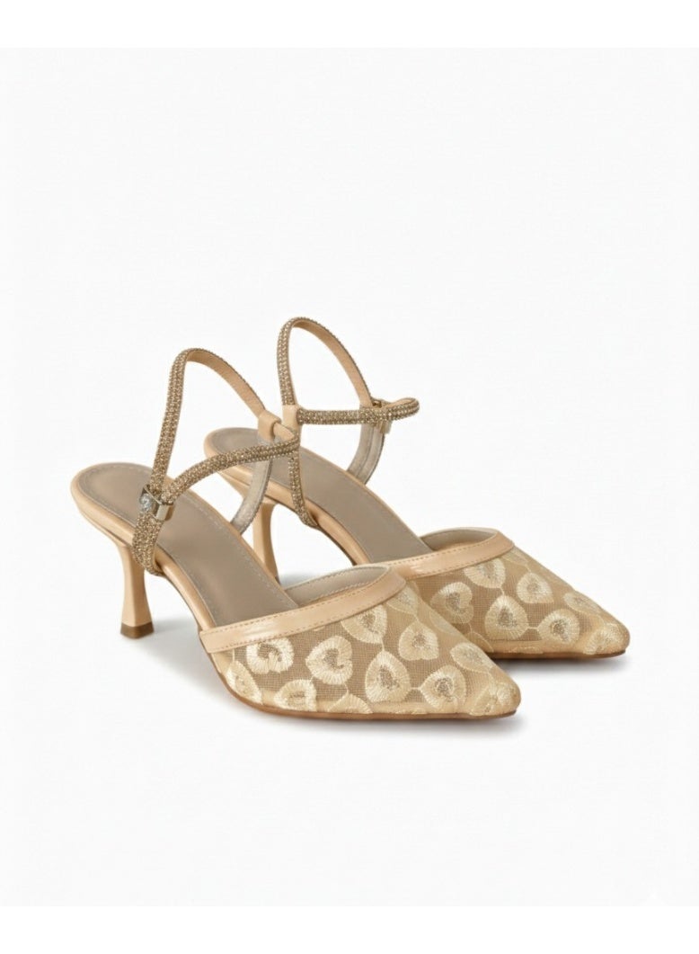 Vbranda Elegant Lace Ankle Strap Heel C-80 - Image 1