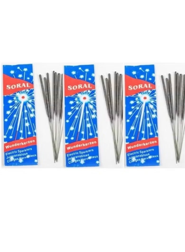 SORAL Spark Stars Night (30 Sticks 3 Boxes 10 Sticks Each Box) Spark Candles