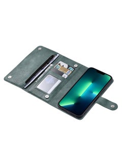 HuHa Case Cover For iPhone 13 Pro Max ViLi GV Series MagSafe Magnetic Zipper Leather Phone Case Green 