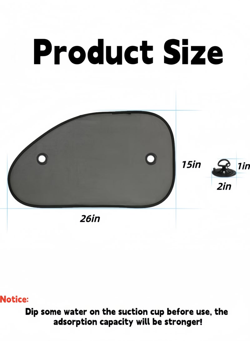 2 PCS Car Window Shades for Baby, Block UV Rays Universal Car Sun Shades for Side and Rear Window, Car Visor Side Window Sun Shade Cover, Best for Baby,Adults,Kids and Pets Protection (26 x 15 in) - Image 2