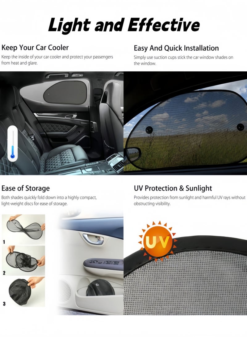 2 PCS Car Window Shades for Baby, Block UV Rays Universal Car Sun Shades for Side and Rear Window, Car Visor Side Window Sun Shade Cover, Best for Baby,Adults,Kids and Pets Protection (26 x 15 in) - Image 3