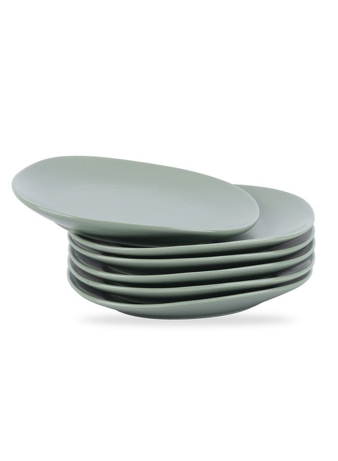 Stone Lain Delilah Salad Plate 6-Piece Dish Set, Porcelain, Honeydew, 6 Salad Plates - Image 2