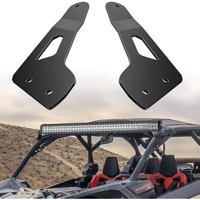 rayihni Light Bar Mounting Brackets for 50 Inch Straight Lights UTV Roof Upper Windshield Compatible with Can-am Maverick X3 MAX DS RS MR Turbo R 2017 2018 2019 2020 2021 2022 2023 2024 - Image 2