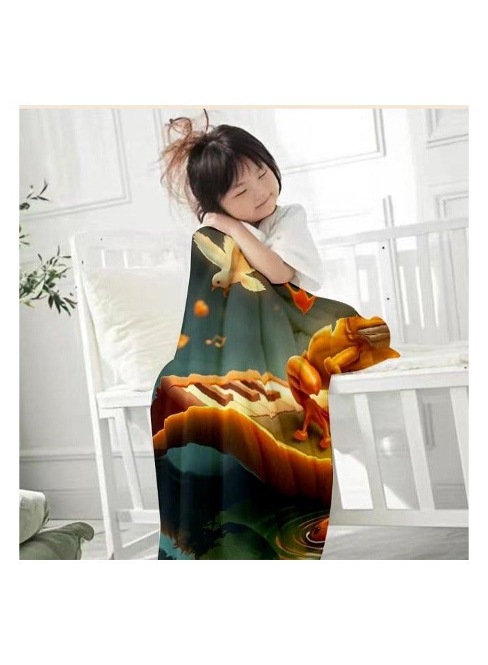 general Children's or student cartoon flannel thin blanket (warm and comfortable, suitable for sleep, games) 100cm*150cm - 413 - Image 1