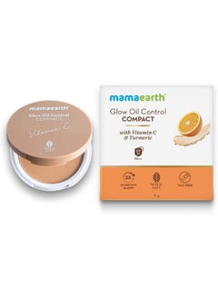Mamaearth Glow Oil Control Compact Powder Spf 30 With Vitamin C And Turmeric For 2X Instant Glow 9 G Nude Glow  - Image 2