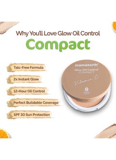 Mamaearth Glow Oil Control Compact Powder Spf 30 With Vitamin C And Turmeric For 2X Instant Glow 9 G Nude Glow  - Image 5